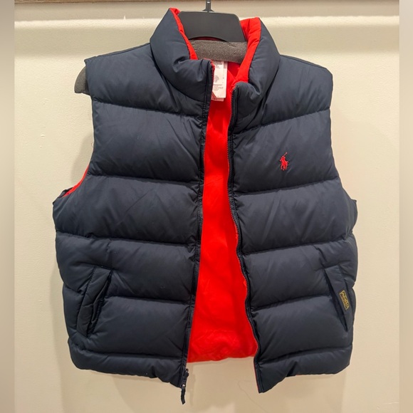 Ralph Lauren Red Puffer Vest REVERSABLE - Picture 1 of 8